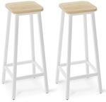 2er Set Barhocker Mit Holzoptik Und Metallrahmen, Industriestil, 70cm H&ouml;he
