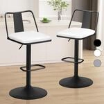 Barhocker 2er-set Mit R&uuml;ckenlehne, H&ouml;henverstellbar, Drehbar, Wei&szlig;