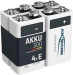 Akku 9v 300mah E-block Nimh 1,2v &ndash; 1000x Wiederaufladbar (4 St&uuml;ck) - Ansmann