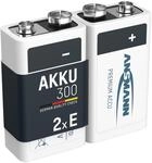 Akku 9v 300mah E-block Nimh &ndash; 1000x Wiederaufladbar (2 St&uuml;ck) - Ansmann