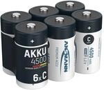 Akku C 4500mah Baby Nimh 1,2v &ndash; 1000x Wiederaufladbar (6 St&uuml;ck) - Ansmann