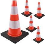 5x Verkehrskegel Pylone Schwere Ausf&uuml;hrung Leitkegel Mit Reflektionsstreifen 45 Cm 