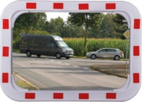 Verkehrsspiegel H400xb600mm Kunststoff, Rot/wei&szlig; - Ed 40 X 60 - Dancop