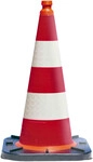 Leitkegel Tl H.500mm Bast Gepr&uuml;ft,2 Streifen G.2,9 Kg,33x33cm