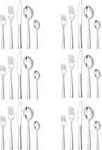 Besteckset 30 Teile F&uuml;r 6 Personen, Edelstahl, Sp&uuml;lmaschinenfest, Silberfarben