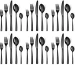 Besteckset 30-teilig F&uuml;r 6 Personen, Edelstahl Schwarz, Sp&uuml;lmaschinenfest