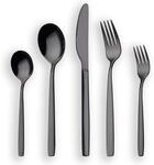 30-teiliges Besteckset Titan Schwarz F&uuml;r 6 Personen, Sp&uuml;lmaschinenfest