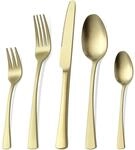Besteckset 30 Teile F&uuml;r 6 Personen, Champagner Gold Matt, Edelstahl,