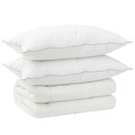 Bettdecke Und Kissen Set 3 Stk. 135x220 Cm Winter 450 Gsm Wolle Vidaxl