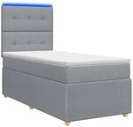 Led Boxspringbett Mit Matratze Hellgrau 90 X 190 Cm Stoff Vidaxl