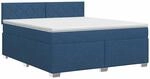 Boxspringbett Mit Matratze Mit Kopfteil Blau 140 X 190 Cm Stoff Vidaxl