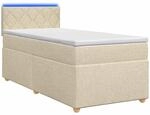 Boxspringbett Mit Matratze Mit Kopfteil Creme 90 X 200 Cm Stoff Vidaxl