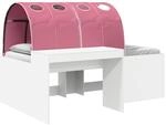 Bettgestell Mit Tunnel 3 Stk. Wei&szlig; Und Rosa Holzwerkstoff Vidaxl