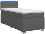 Boxspringbett Mit Matratze Und Led Dunkelgrau 90 X 200 Cm Stoff Vidaxl