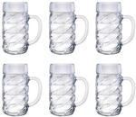 Bierglas, Bierkrug, Ma&szlig;krug, Bierseidel 6er Set Biergl&auml;ser, Diamond - 1 Liter
