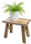 Teakholz Blumenbank Natur Rechteckig - 31 X 19 Cm - Massivholz Deko Hocker...