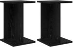 Vidaxl Plant Stand 2 Pcs Black Oak 25 X 25.5 X 40.5 Cm Engineered Wood