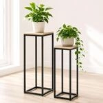 Dandibo Blumenst&auml;nder Metall Schwarz Eckig 2er Set 60 Cm Und 70 Cm...