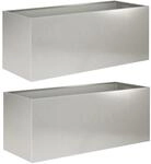 Garten-pflanzgef&auml;&szlig; 2 Stk. Silber 100 X 40 X 40 Cm Edelstahl Vidaxl