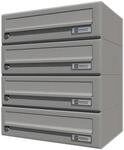 Ju - Hausbrieffachanlage 4-teilig, 375 X 440 X 280 Mm, Stahl Grau Ral 9007