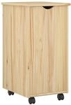 Vidaxl Rolling Cabinet Brown 34 X 39 X 65.5 Cm Solid Pine Wood