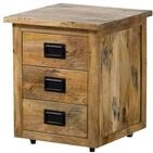 Massivmoebel24 - Rollcontainer Mango 50x50x60 Natur Lackiert Railway 1003