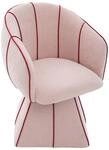 Drehstuhl Chenille Sessel Hohe R&uuml;ckenlehne Breite Armlehnen 360 Grad Rosa