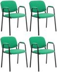 Clp - 4er Set Besucherst&uuml;hle Ken Pro Stoff Gr&uuml;n