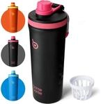 Edelstahl Shaker 750ml Mit Mischkugel, Doppelwandig, Auslaufsicher, Schwarz
