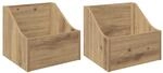 Lp Plattenbox 2 Stk. Artisan-eiche 37 X 33 X 32 Cm Vidaxl