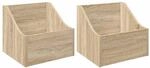 Lp Plattenbox 2 Stk. Sonoma-eiche 37 X 33 X 32 Cm Holzwerkstoff Vidaxl