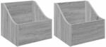 Lp Plattenbox 2 Stk. Sonoma-grau 37 X 33 X 32 Cm Holzwerkstoff Vidaxl