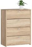 Abamihome - Schuhschrank Akord In Der Farbe Sonoma-eiche Mit 4 Schuhkipper B60...