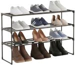 Relaxdays Schuhregal, 3 Ebenen, Stecksystem, Hbt: 55x117x30 Cm, Metall Schuhablage,