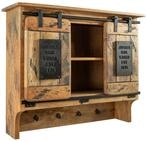Massivmoebel24 - Wandgarderobe Mango 90x30x75 Natur Lackiert Railway 154