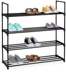 Relaxdays Schuhregal, 4 Ebenen, Stecksystem, Hbt: 72x92x30 Cm, Metall Schuhablage,