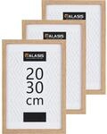 Bilderrahmen 20x30 Cm Holz 3er Set Mit Acrylglas, Zum H&auml;ngen Und Stellen