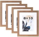 Bilderrahmen Holz 4er Set 25,4x20,3cm Braun Mit Passepartout Wandmontage