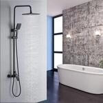 Duscharmatur Komplettset Schwarz H&ouml;henverstellbar Mit Regendusche Und...