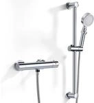 Duscharmatur Mit Thermostat Und 5 Strahlarten Handbrause, Aufputz, Messing,...