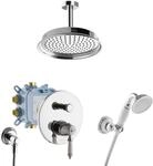 Duschsystem Nostalgie Retro Regendusche Dusch Set Komplett Mit Box Deckeneinbau...