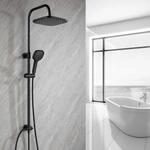 Duschsystem Ohne Armatur Mit 25cm Regendusche, 3 Strahlarten, H&ouml;henverstellbar