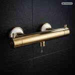 Paulgurkes Dusch-thermostat Retro Mit Keramik Mischbatterie Antik Gold Hochglanz