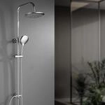 Duschsystem Ohne Armatur, H&ouml;henverstellbar, 23cm Regendusche, 3 Strahlarten