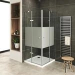 I-flair Eck-duschkabine Aus Teilsatiniertem 6 Mm Sicherheitsglas - Dk19...