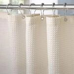 Waffel Duschvorhang Textil 275x182cm Creme Mit Metallringen