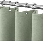 Duschvorhang Stoff Leinenoptik Salbeigr&uuml;n 122x182cm Mit Metallringen
