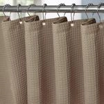 Duschvorhang Waffelstoff Khaki 152x182cm Mit Metallringen, Wasserdicht