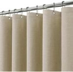Duschvorhang Leinen Mit Metallringen, Wasserdicht, 182x198cm, Taupe