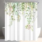 Duschvorhang 180x200cm Klare Bl&auml;tter Antischimmel Wasserabweisend Polyester